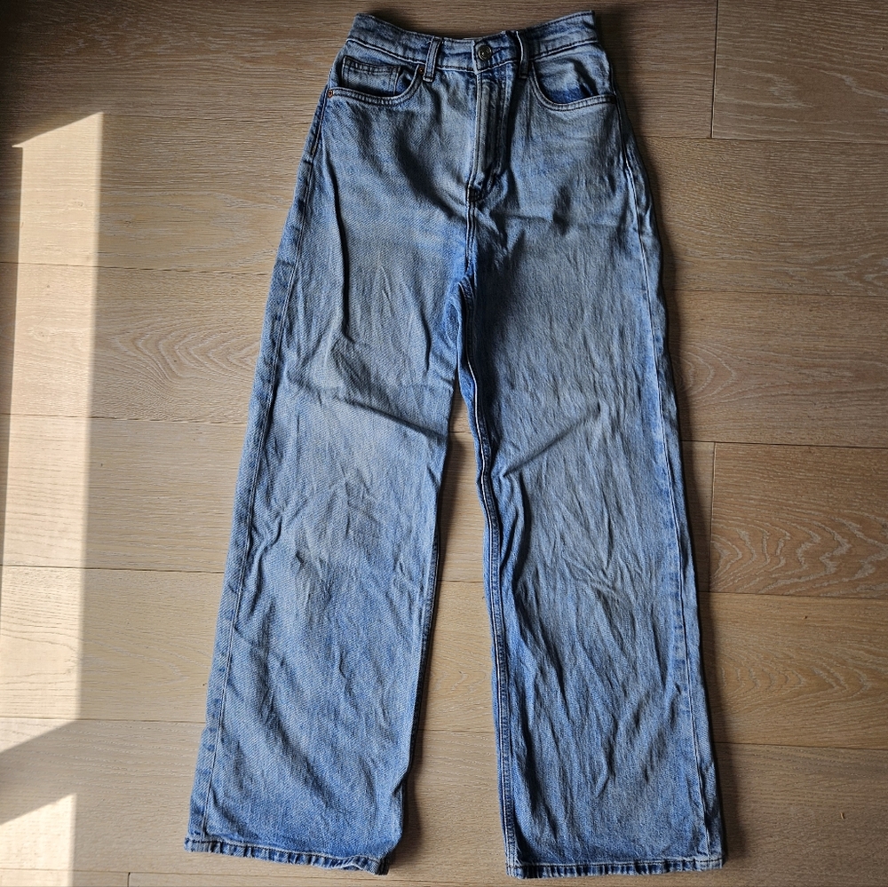 Reformation Cary Wide Leg High Waist Stretch Jeans